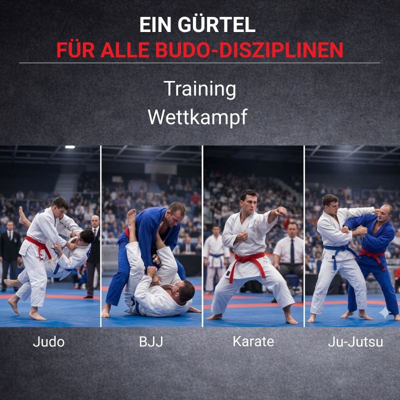 Neatami Wettkampfgürtel für Judo, BJJ, Karate und Ju-Jutsu – Budogürtel für Training und Wettkampf