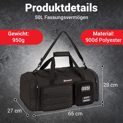 Neatami Tatakai Wettkampftasche mit durchdachter Innenstruktur – alles griffbereit, kein Suchen mehr, ideal für Ju-Jutsu und Taekwondo.